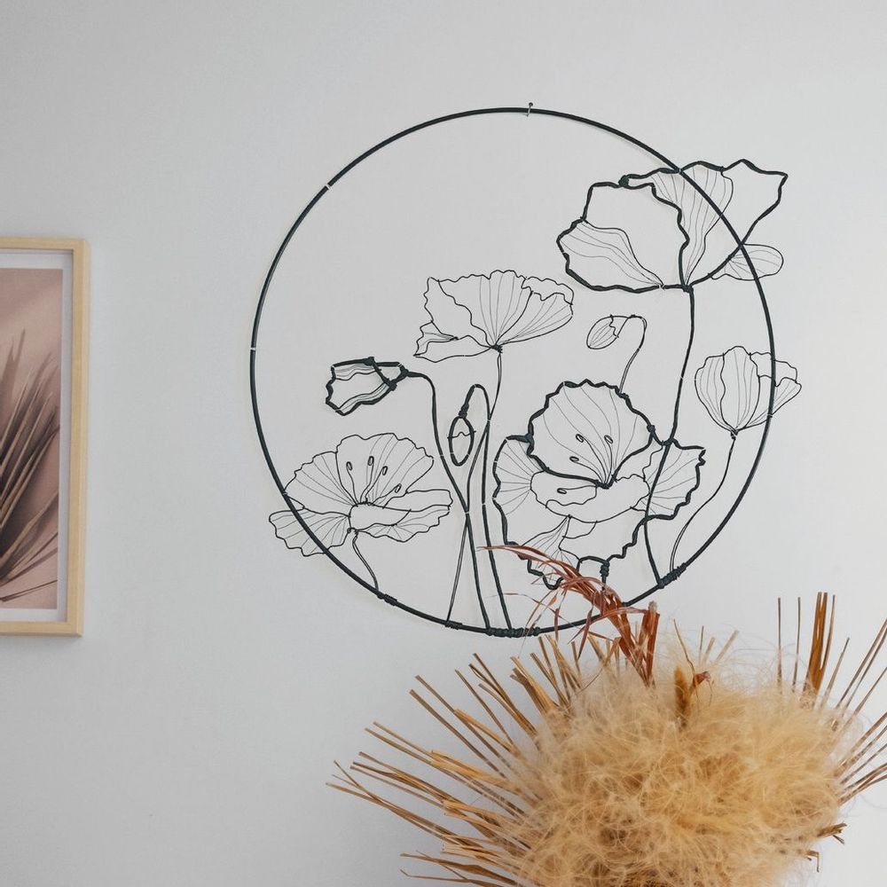 Autres décorations murales - DECORATION MURALE - COQUELICOT 55 CM - O'FIL DES RÊVERIES DE NANA