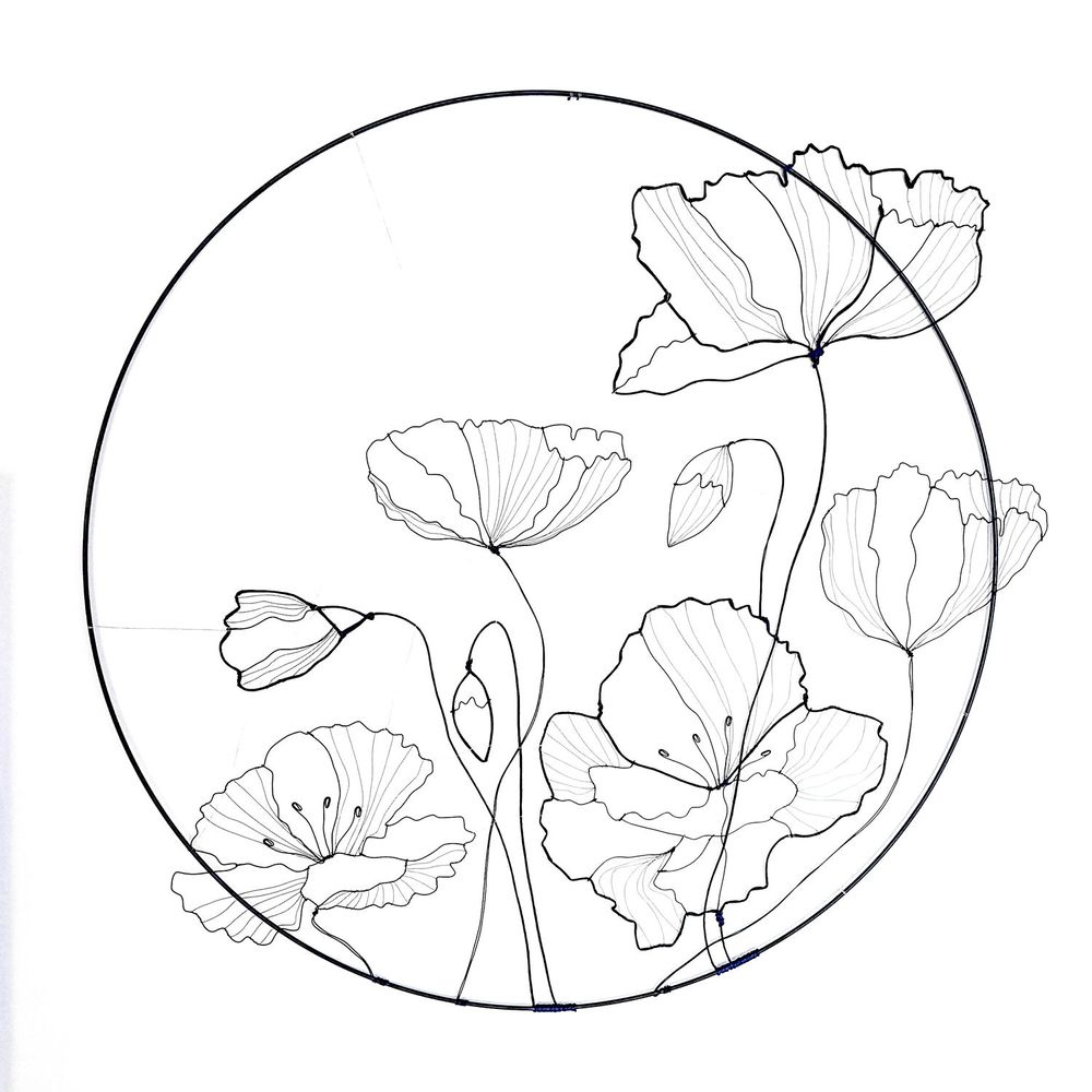 Customizable objects - WALL DECORATION - POPPY 80 CM - O'FIL DES RÊVERIES DE NANA