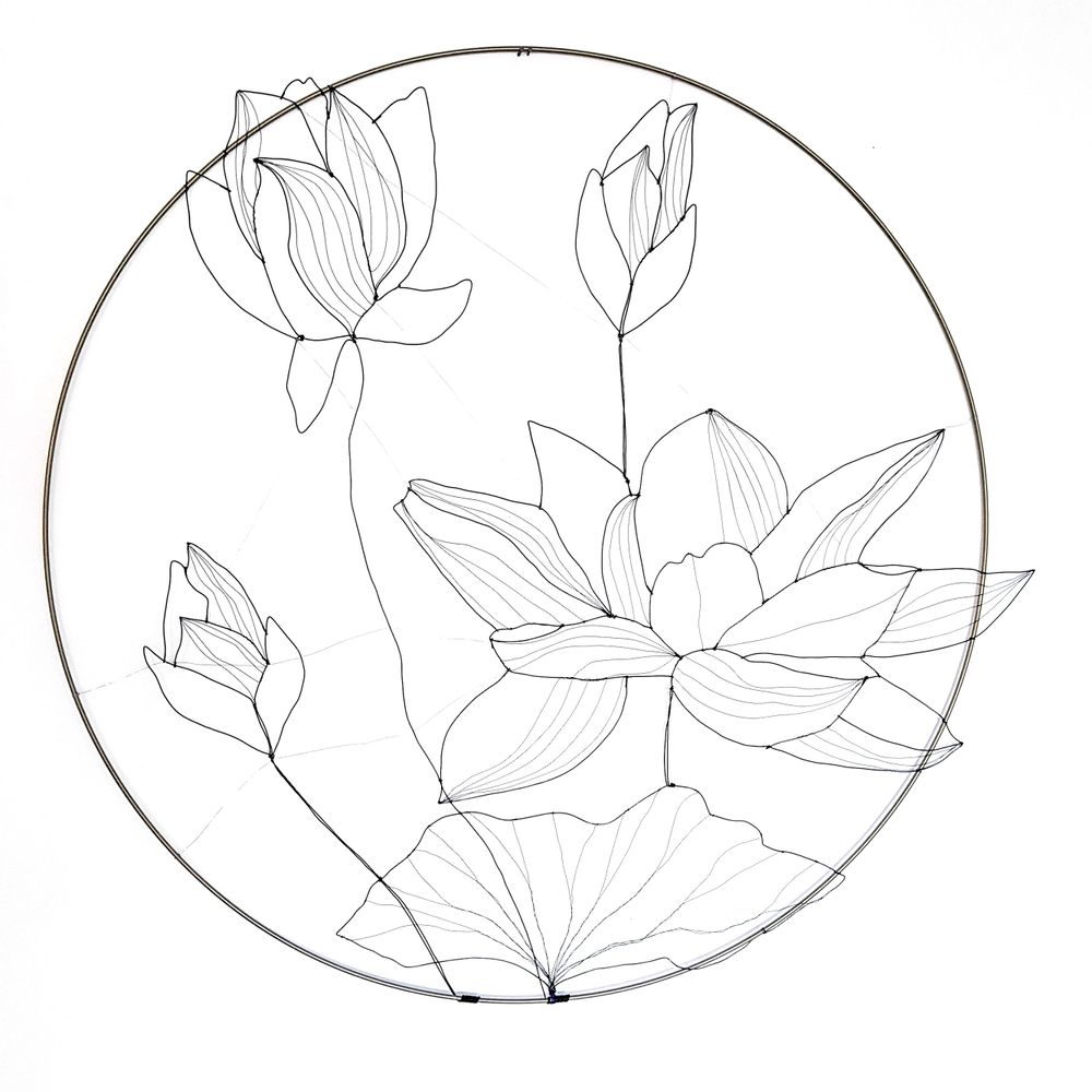 Customizable objects - WALL DECORATION - LOTUS 80 CM-- - O'FIL DES RÊVERIES DE NANA