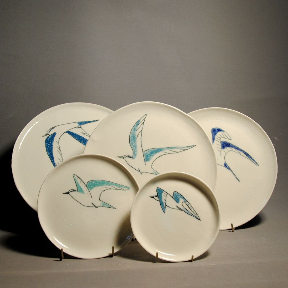 Assiettes de réception - Mouettes - ATELIER TERRES D'ANGELY