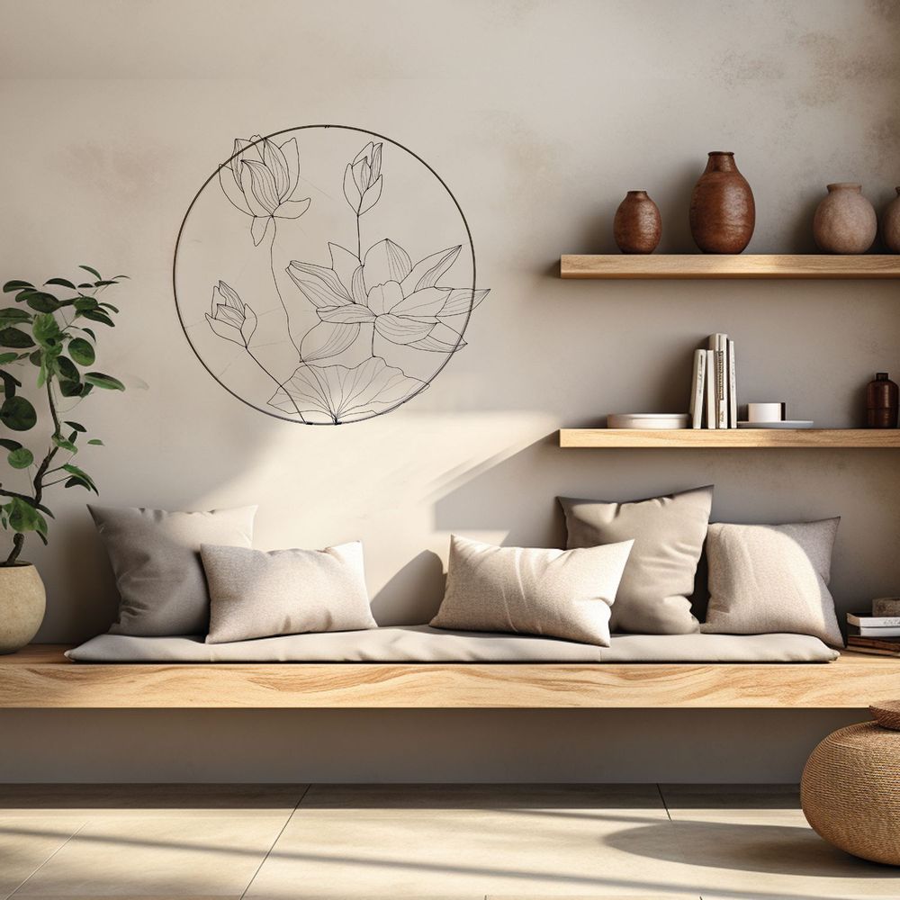Customizable objects - WALL DECORATION - LOTUS 80 CM-- - O'FIL DES RÊVERIES DE NANA