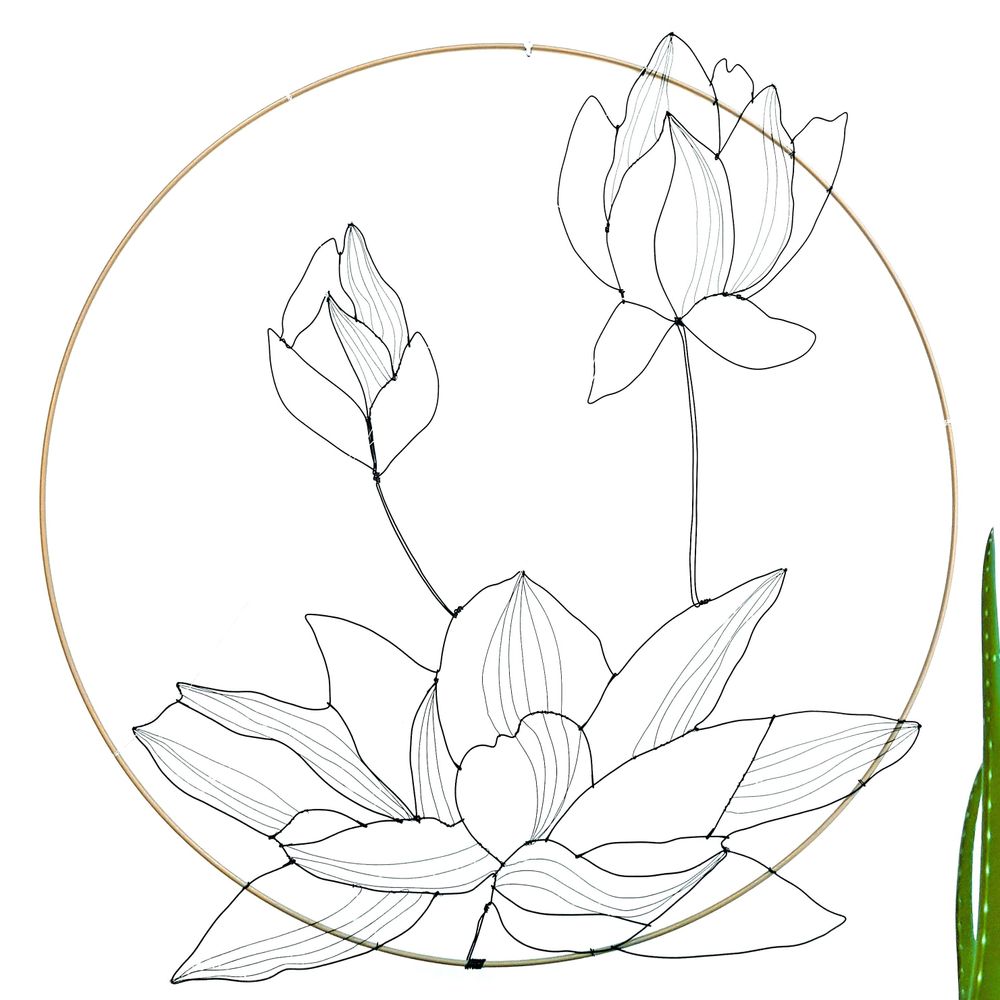 Décorations florales - DECORATION MURALE - LOTUS 40 CM - O'FIL DES RÊVERIES DE NANA