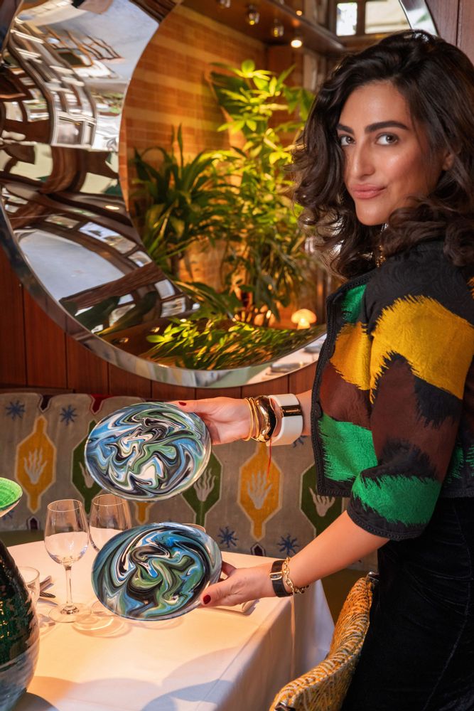 Cadeaux - Assiette verte en céramique pièce unique Nuage IOM disponible en plusieurs tailles - IOM INES-OLYMPE MERCADAL