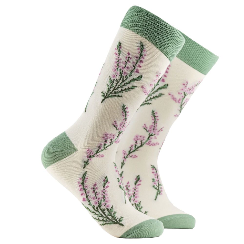 Socks - Hollyhocks Bamboo Floral Socks - SOCTOPUS LTD
