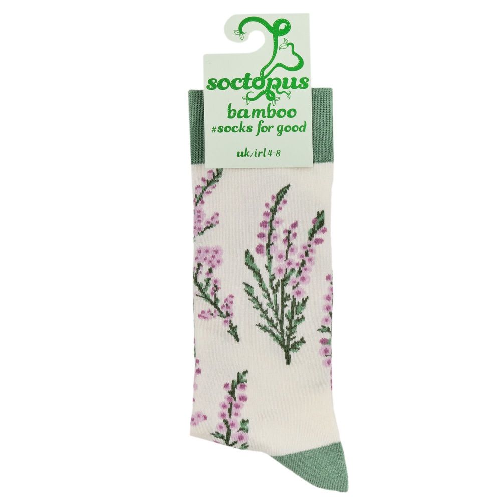 Socks - Hollyhocks Bamboo Floral Socks - SOCTOPUS LTD