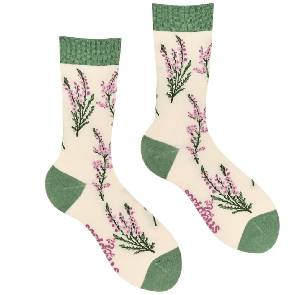 Socks - Hollyhocks Bamboo Floral Socks - SOCTOPUS LTD