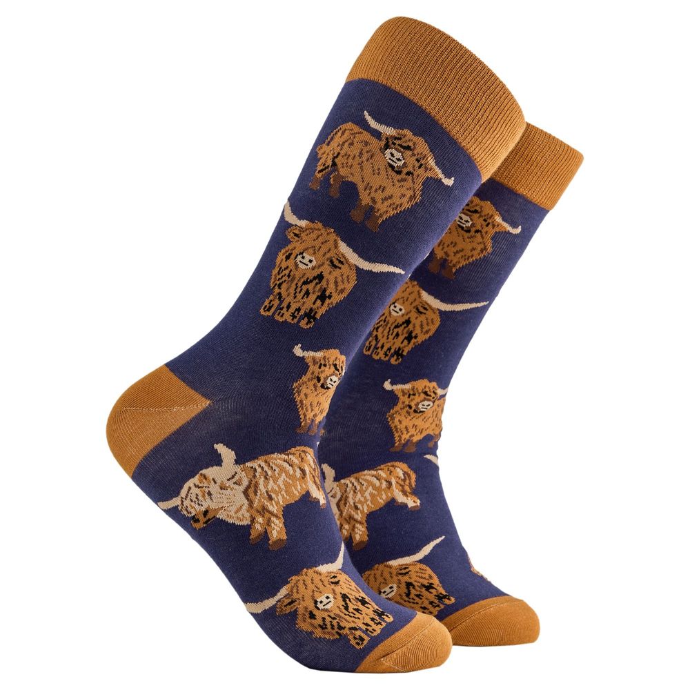 Socks - Och Aye the Moo Socks - Highland Cow - SOCTOPUS LTD