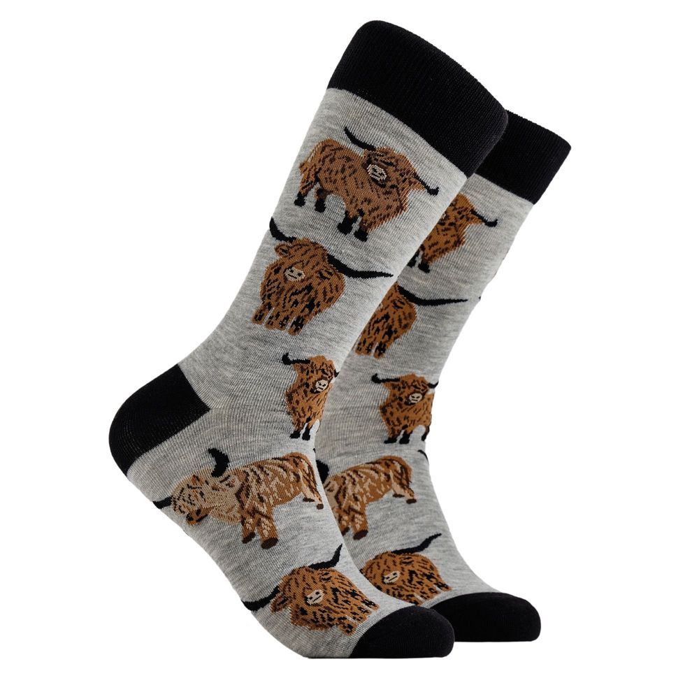 Socks - Och Aye the Moo Socks - Highland Cow - SOCTOPUS LTD