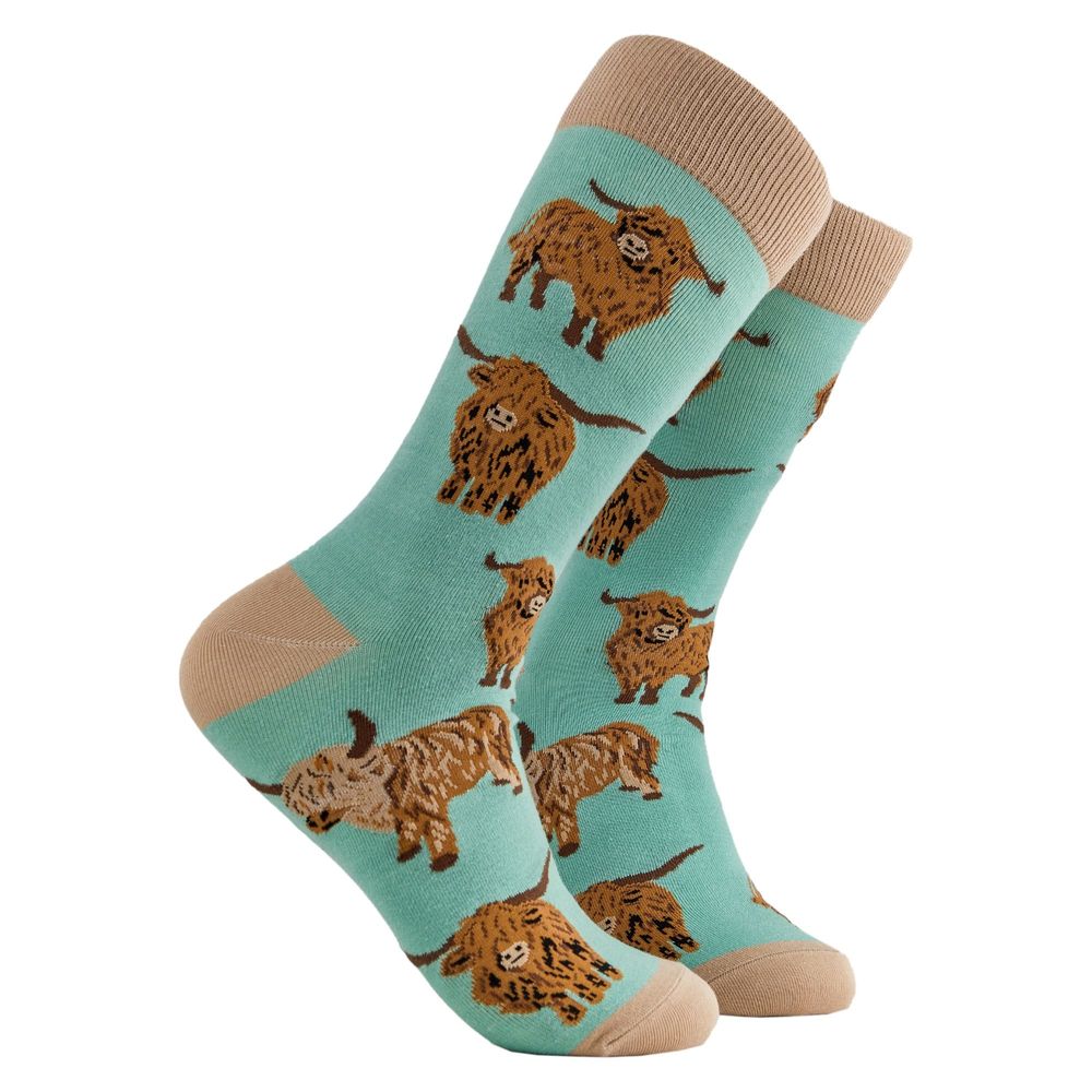 Socks - Och Aye the Moo Socks - Highland Cow - SOCTOPUS LTD