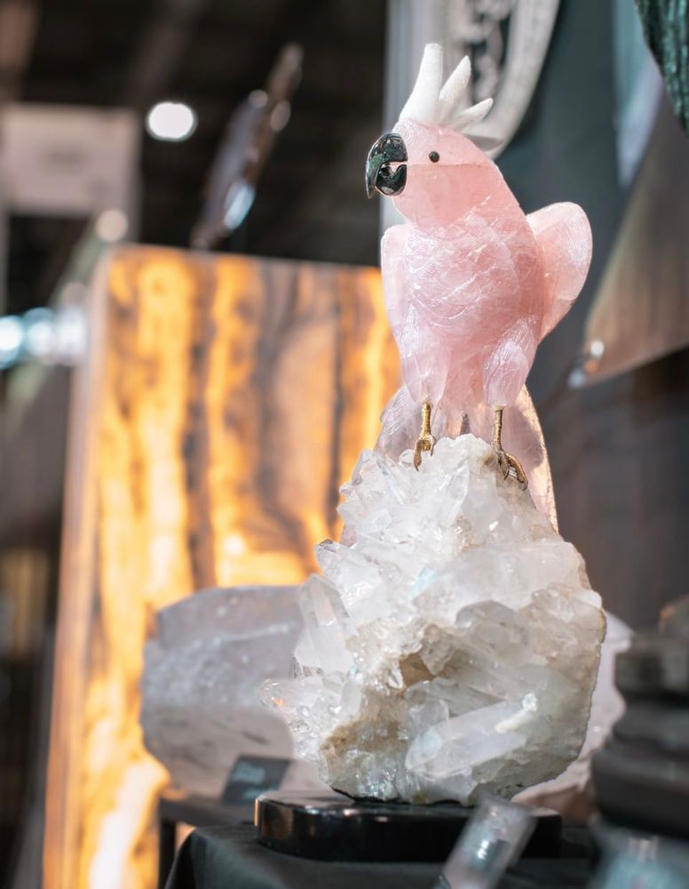 Objets design - Le cacatoès sculpté : Objet d'art et déco (pièce unique fait main) - LAVENTURINE GALLERY