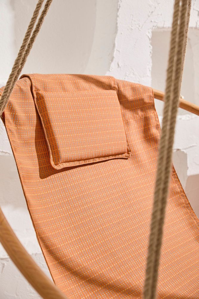 Accessoires de déco extérieure - Fauteuil suspendu en toile avec cadre en teck - Bresse Rast Blue - MERN LIVING