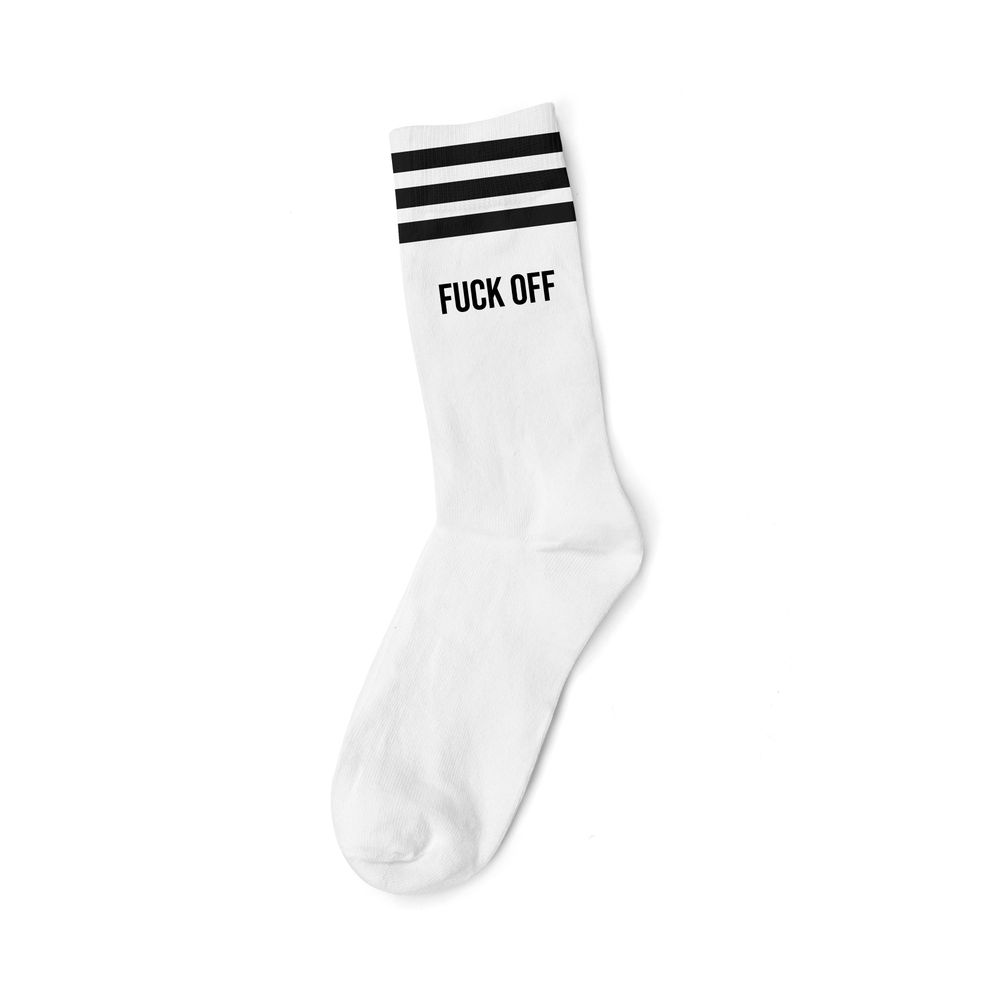 Chaussettes - FUCK OFF BLACK - WHITE SOCKS - MOTHER SOCKER