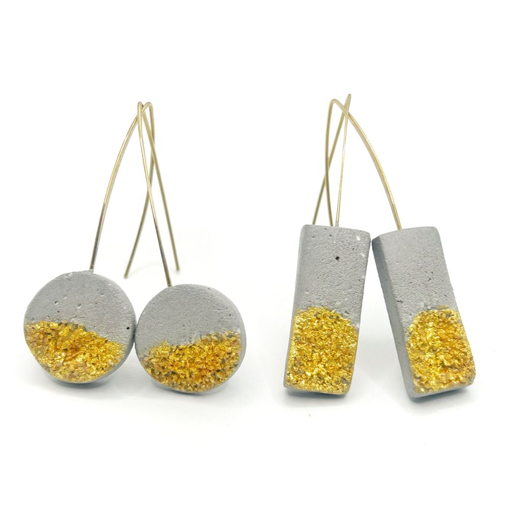 Jewelry - Inès concrete earrings handmade in Paris - ICY MOUSE