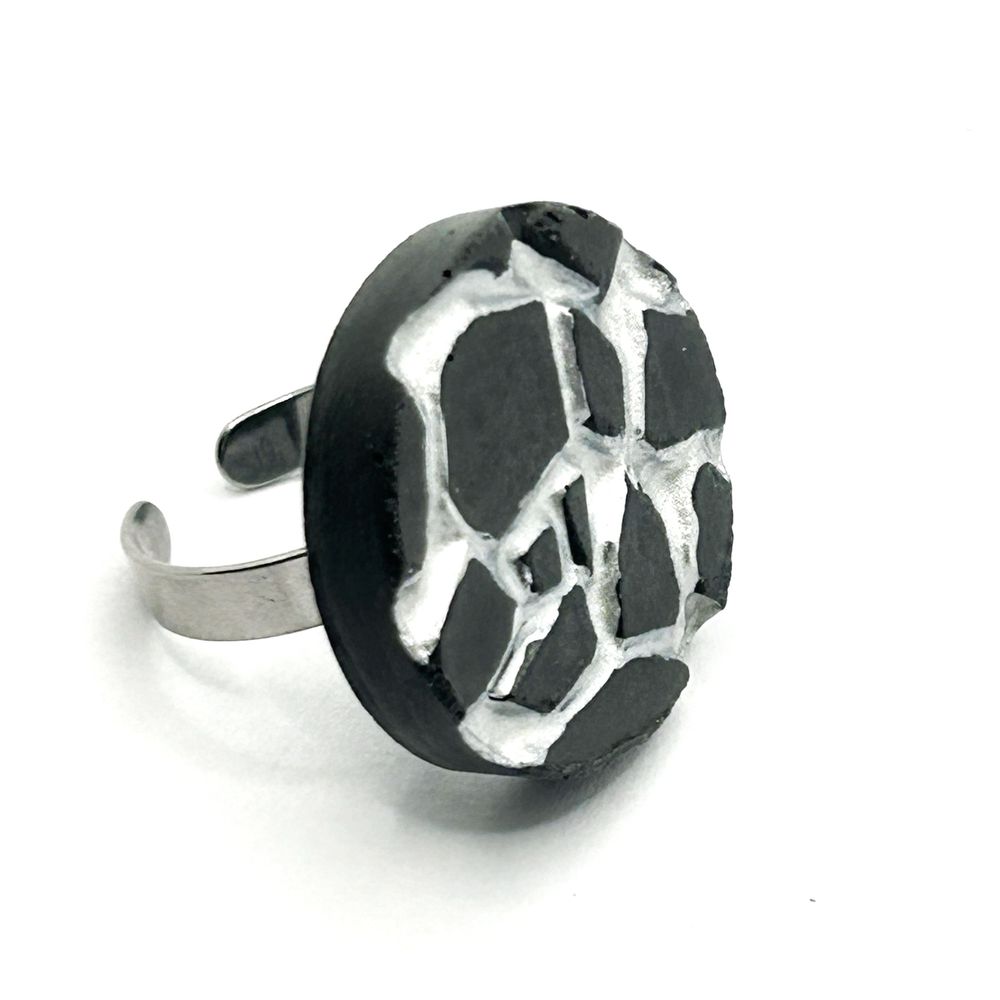 Jewelry - PATTI black concrete rings handmade in Paris - ICY MOUSE