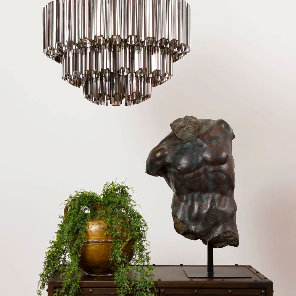 Ceiling lights - Smoked Mirror Palermo Chandelier - PURE WHITE LINES EUROPE
