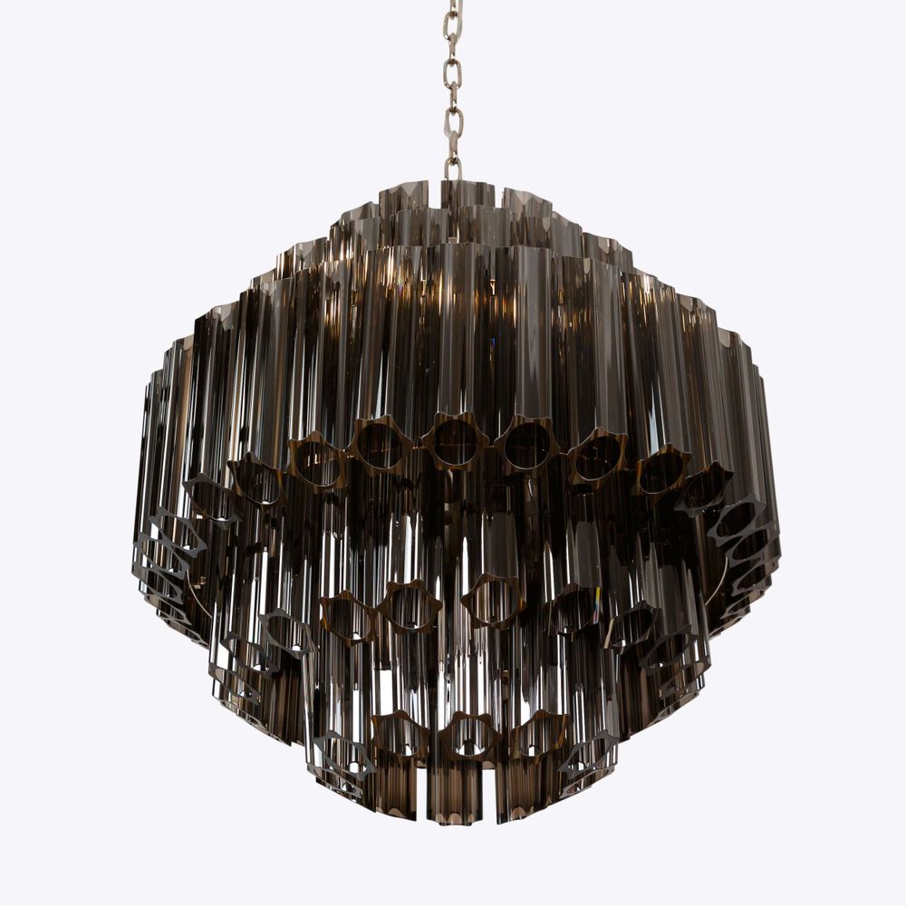 Ceiling lights - Smoked Mirror Palermo Chandelier - PURE WHITE LINES EUROPE