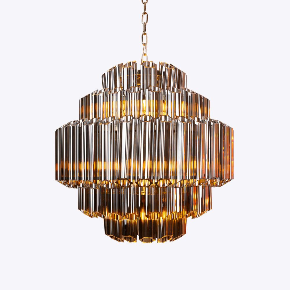 Ceiling lights - Smoked Mirror Palermo Chandelier - PURE WHITE LINES EUROPE