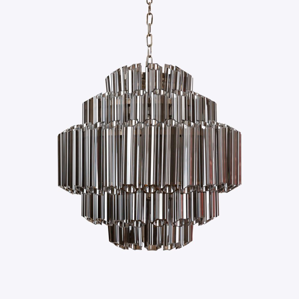 Ceiling lights - Smoked Mirror Palermo Chandelier - PURE WHITE LINES EUROPE