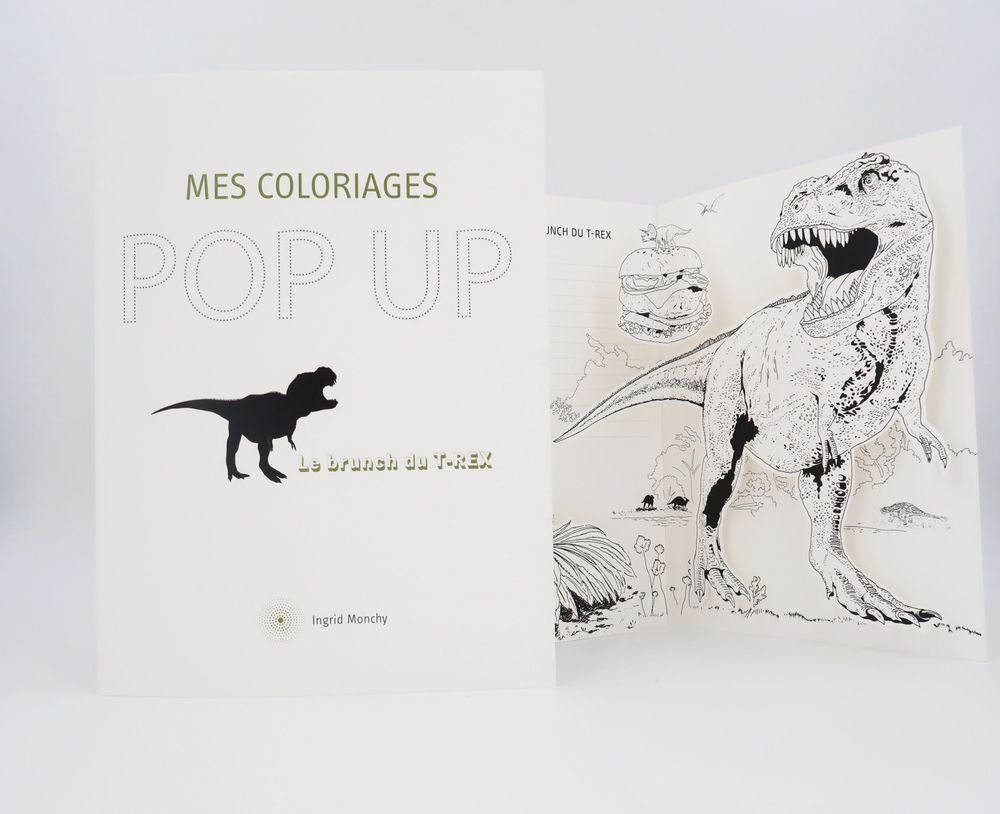 Customizable objects - Customizable POP UP card - DIY - The T.REX Brunch - COLORIAGES POPUP