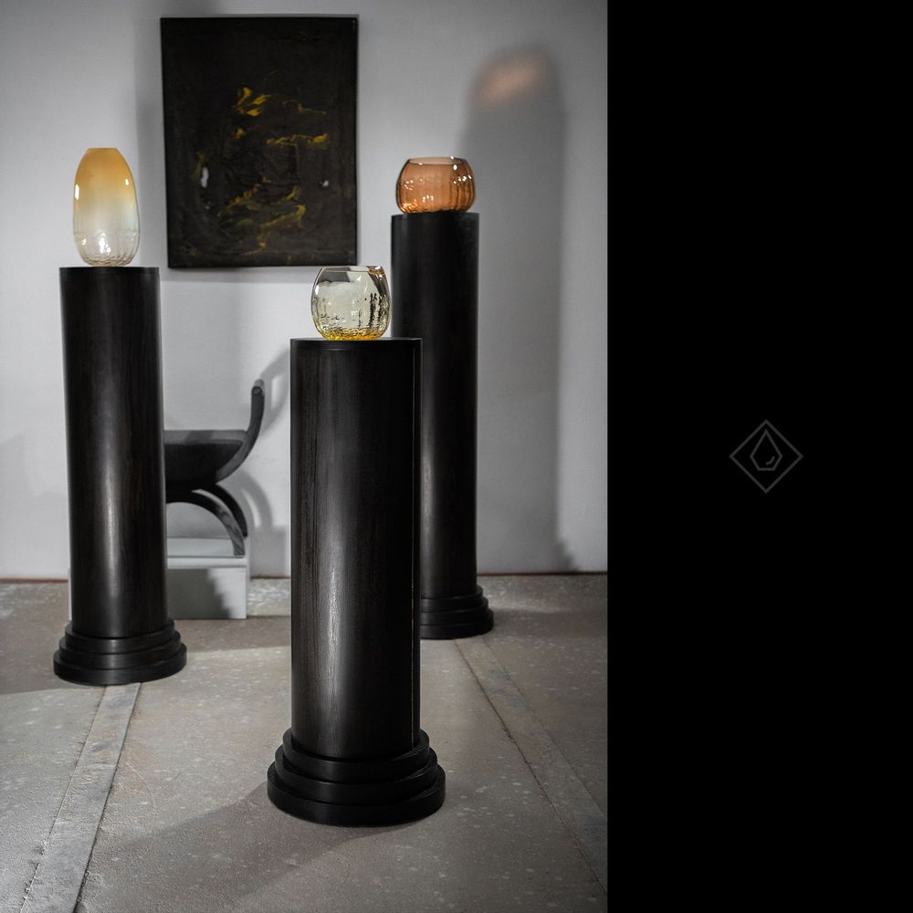 Office furniture and storage - Dark Column Cabinet Oddity - SQUARE DROP