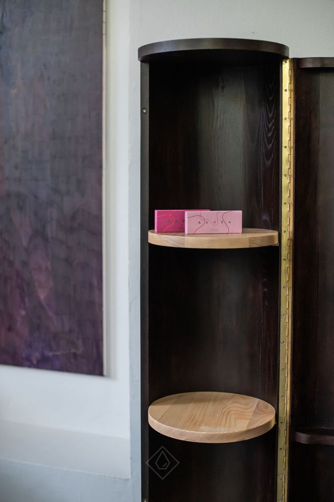 Office furniture and storage - Dark Column Cabinet Oddity - SQUARE DROP