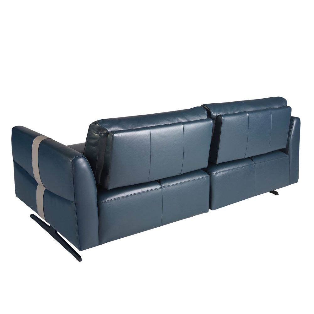 Sofas - 2 seater blue leather sofa - ANGEL CERDÁ