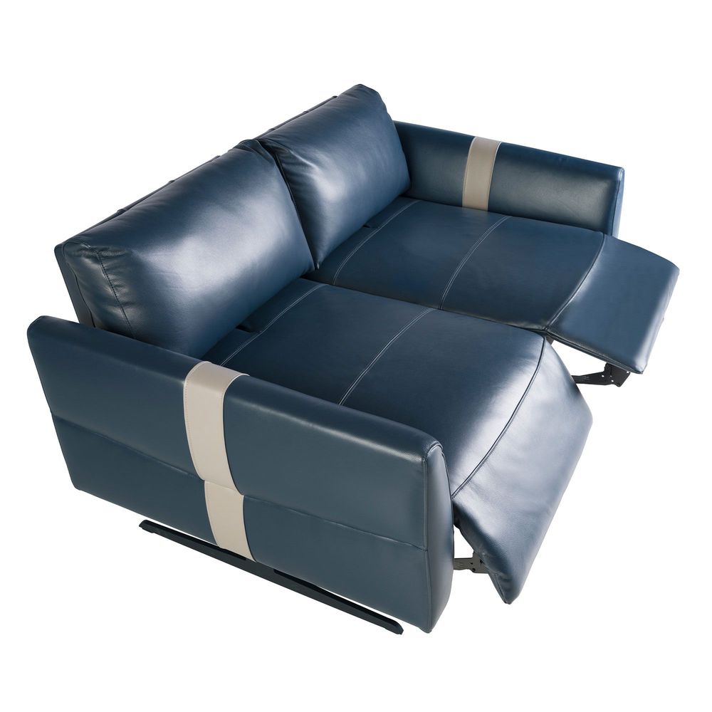 Sofas - 2 seater blue leather sofa - ANGEL CERDÁ