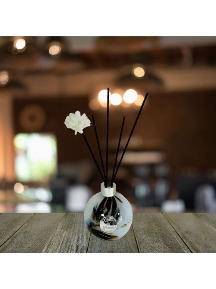 Scent diffusers - BOULE diffuser in brown and white blown glass 300ml - SPIRIT OF PROVENCE