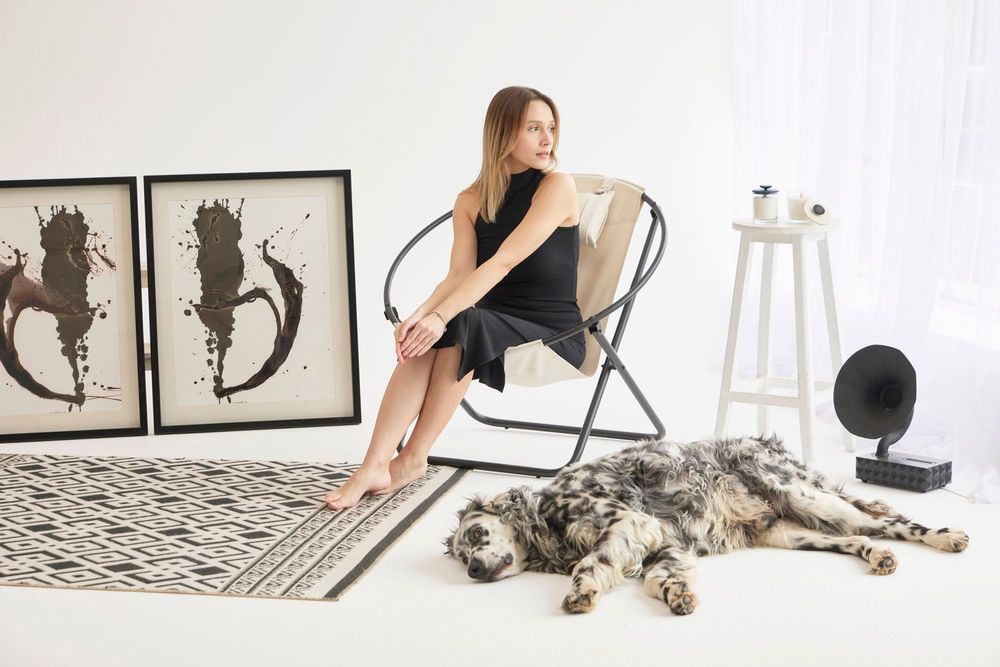 Transats - Chaise Pliante Italienne En Similicuir - Blanc Cassé - MERN LIVING
