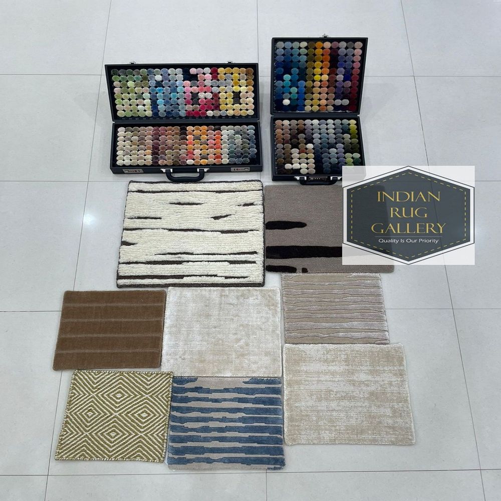 Bespoke carpets - Free Rug Samples Color Poms Boxes Pack The custom carpet of your dream - INDIAN RUG GALLERY