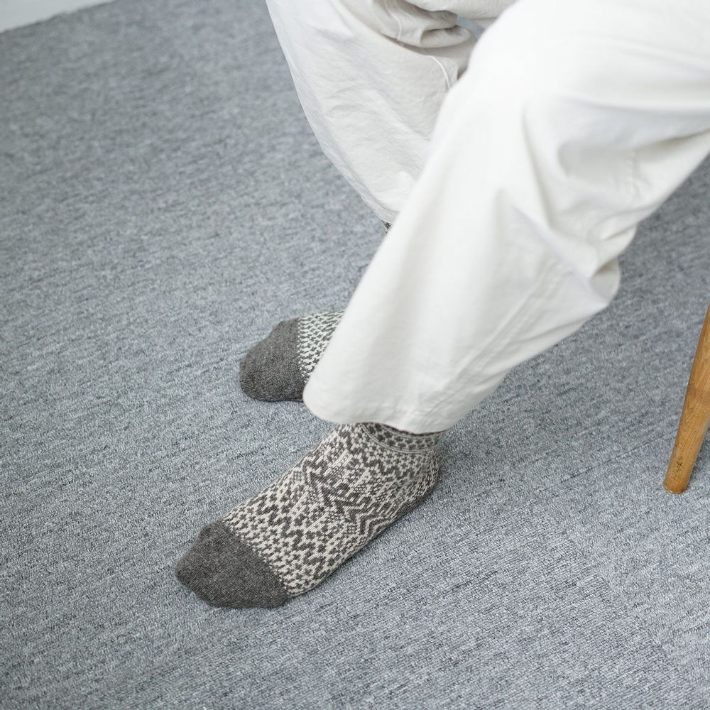 Socks - Wool Jacquard Socks - NISHIGUCHI KUTSUSHITA