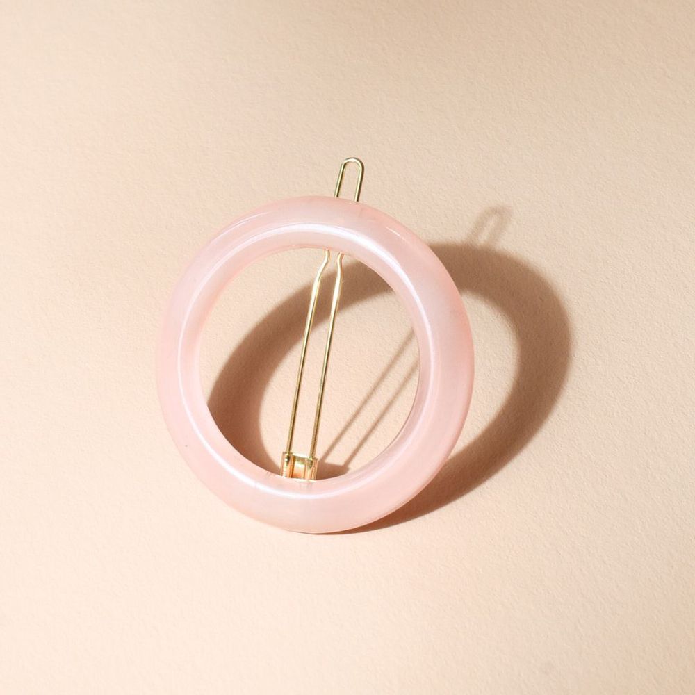 Accessoires cheveux - Barrette ronde Rose dragée - BACHCA