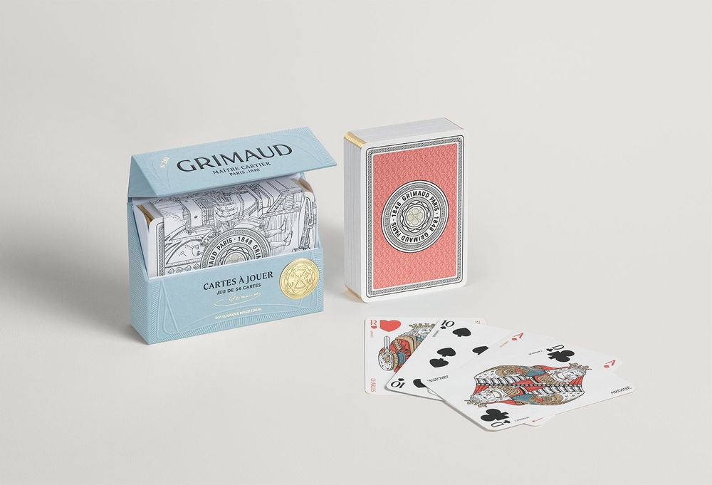 Coffrets et boîtes - N°201 - Cartes à Jouer (Rouge Corail) - GRIMAUD PARIS