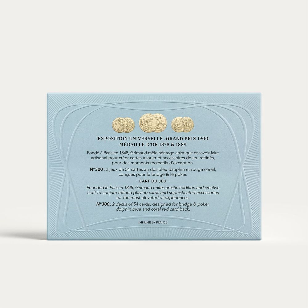 Coffrets et boîtes - N°300 – Coffret Bridge 2 jeux de 54 cartes avec indices anglais - GRIMAUD PARIS