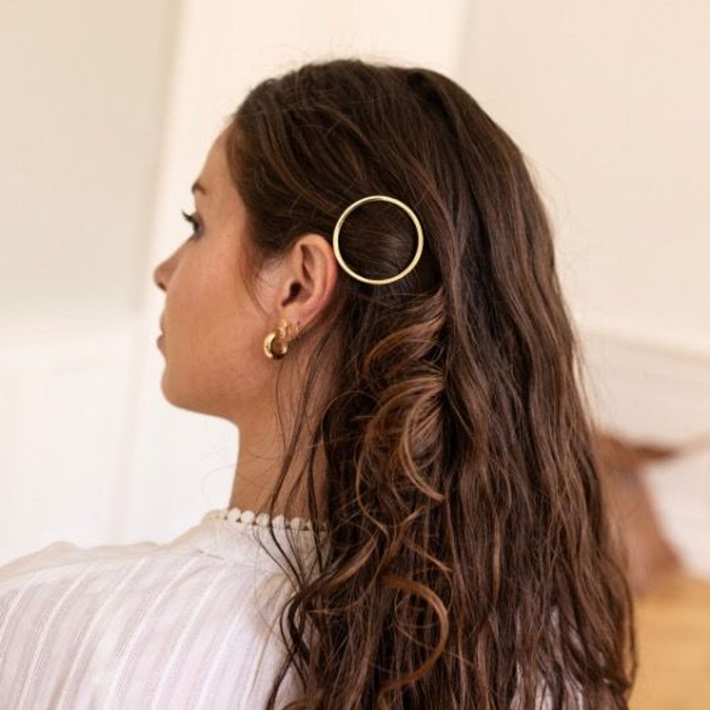 Accessoires cheveux - Barrette ronde dorée - BACHCA