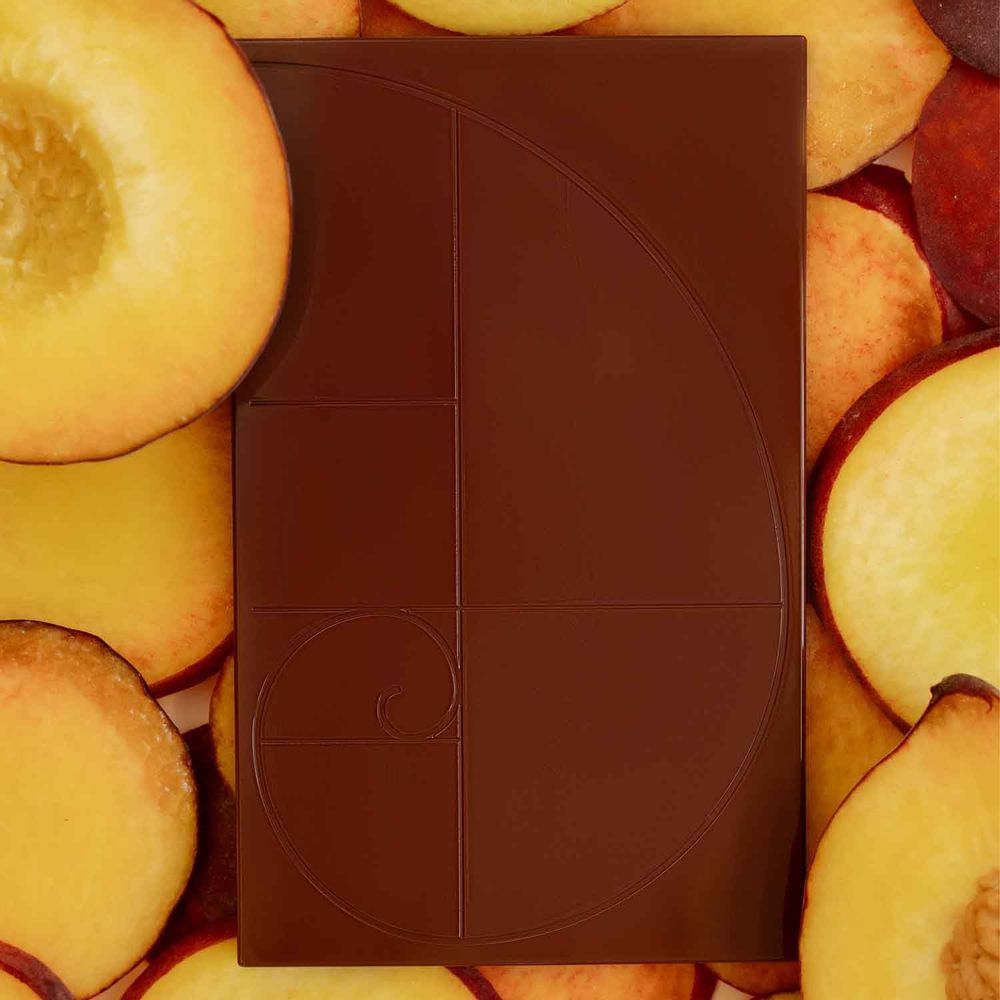 Cadeaux - Tablette de chocolat noir au goût de pêche Volpedo, 80g - LAVORATTI 1938 CIOCCOLATO