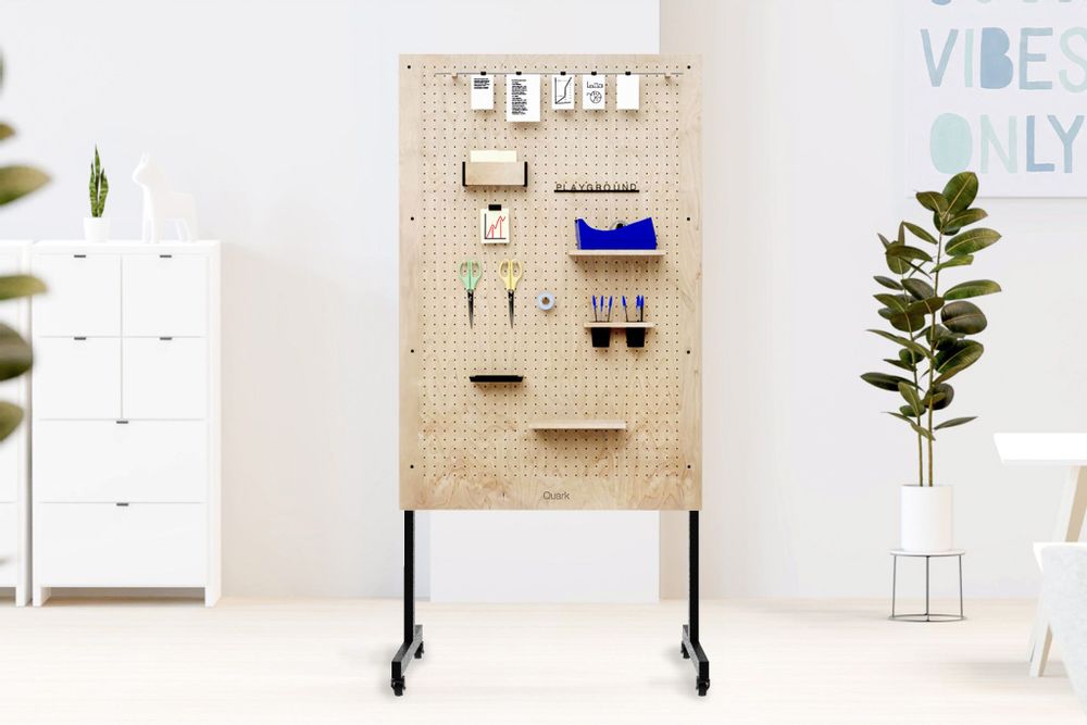 Wall ensembles - Mobile Pegboard Perforated Panel - QUARK