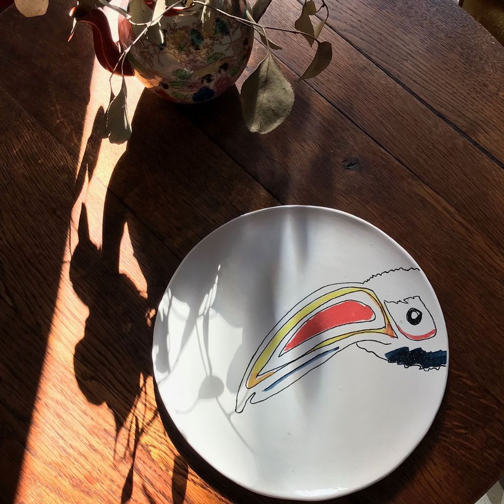 Formal plates - Reina del Darién watercolor plates - ETHIC & TROPIC CORINNE BALLY