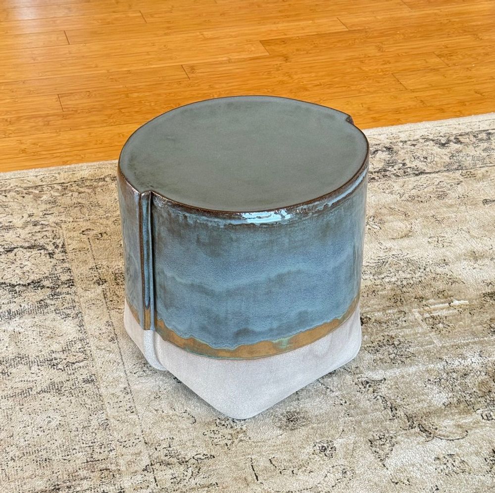 Céramique - TABLE BASSE EN GRÈS - COLLECTION LUNA (intérieur-extérieur) - DI VINCENZO POUJOULA