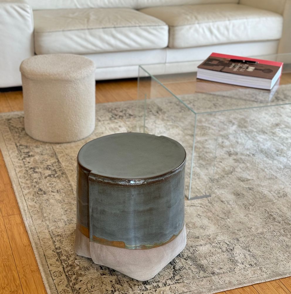 Céramique - TABLE BASSE EN GRÈS - COLLECTION LUNA (intérieur-extérieur) - DI VINCENZO POUJOULA