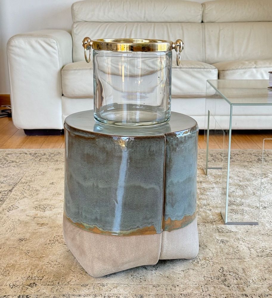 Céramique - TABLE BASSE EN GRÈS - COLLECTION LUNA (intérieur-extérieur) - DI VINCENZO POUJOULA
