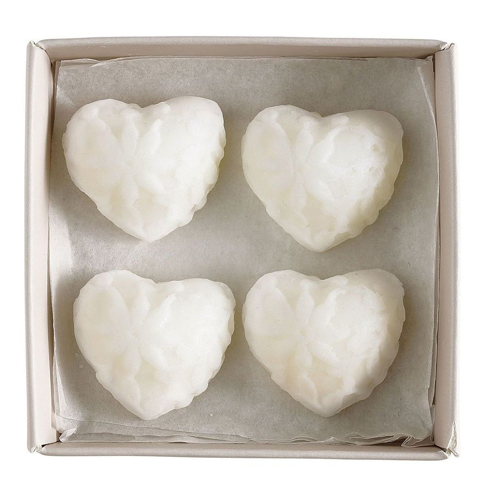 Diffuseurs de parfums - Boîte de 4 décors fondants en cire parfumée C?ur Brodé - Rose Élixir - MATHILDE M.