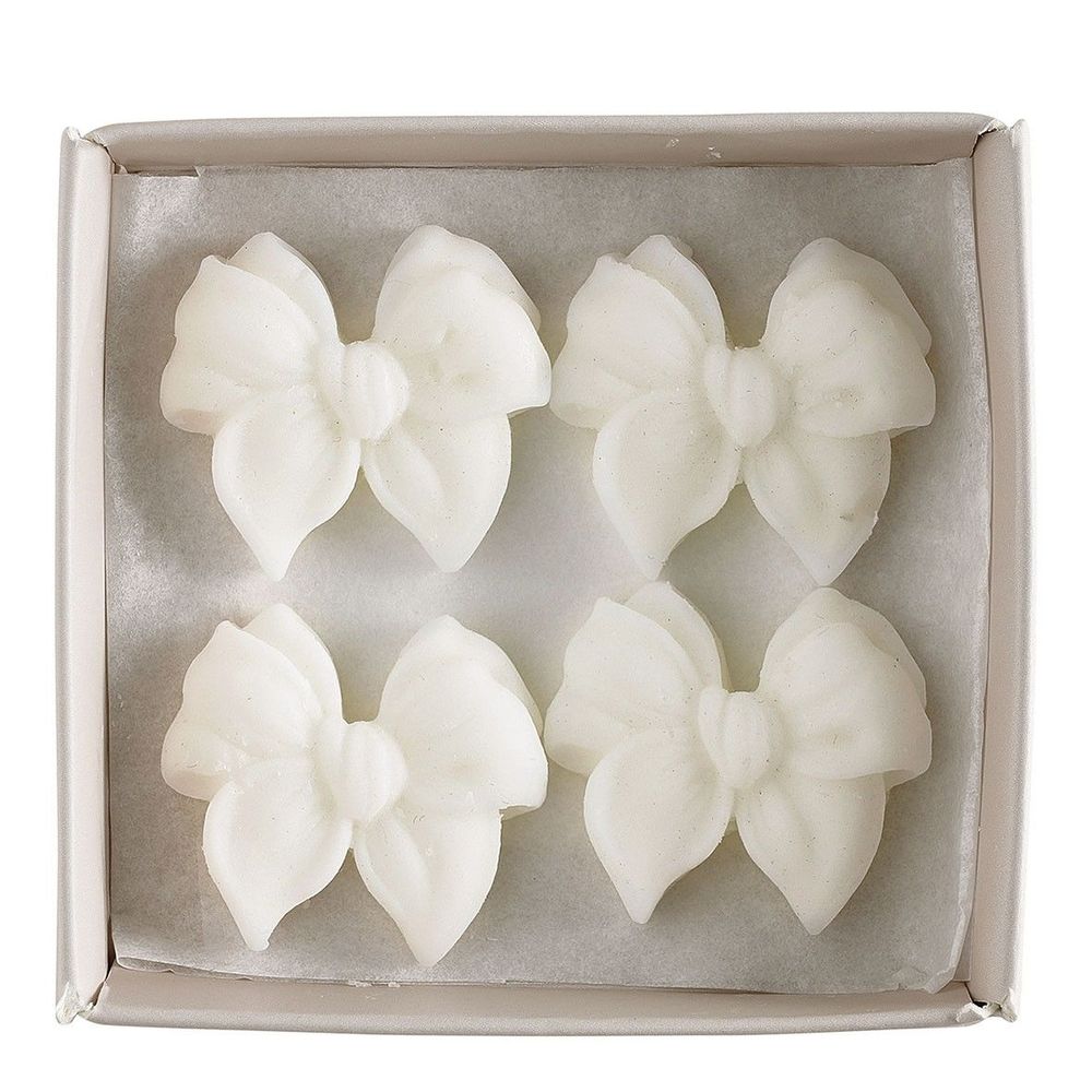 Scent diffusers - Box of 4 melting decorations in scented wax Bow - Linen Voile - MATHILDE M.