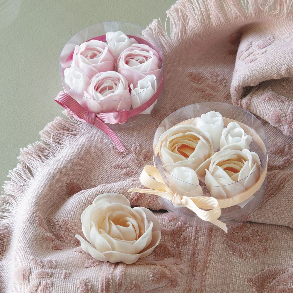 Soaps - Box of 3 camellias and 3 nude soap roses - Rose perfume - MATHILDE M.