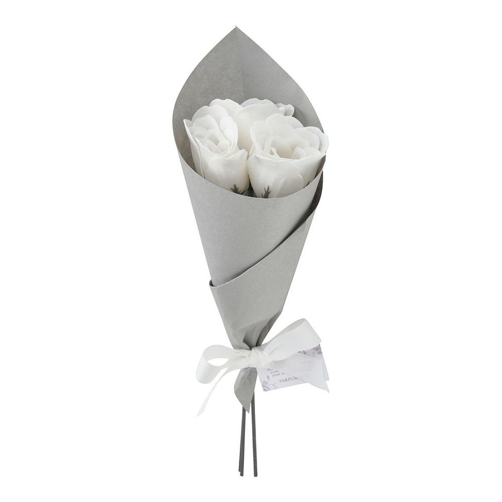 Soaps - Bouquet of 3 white soap roses - Rose perfume - MATHILDE M.