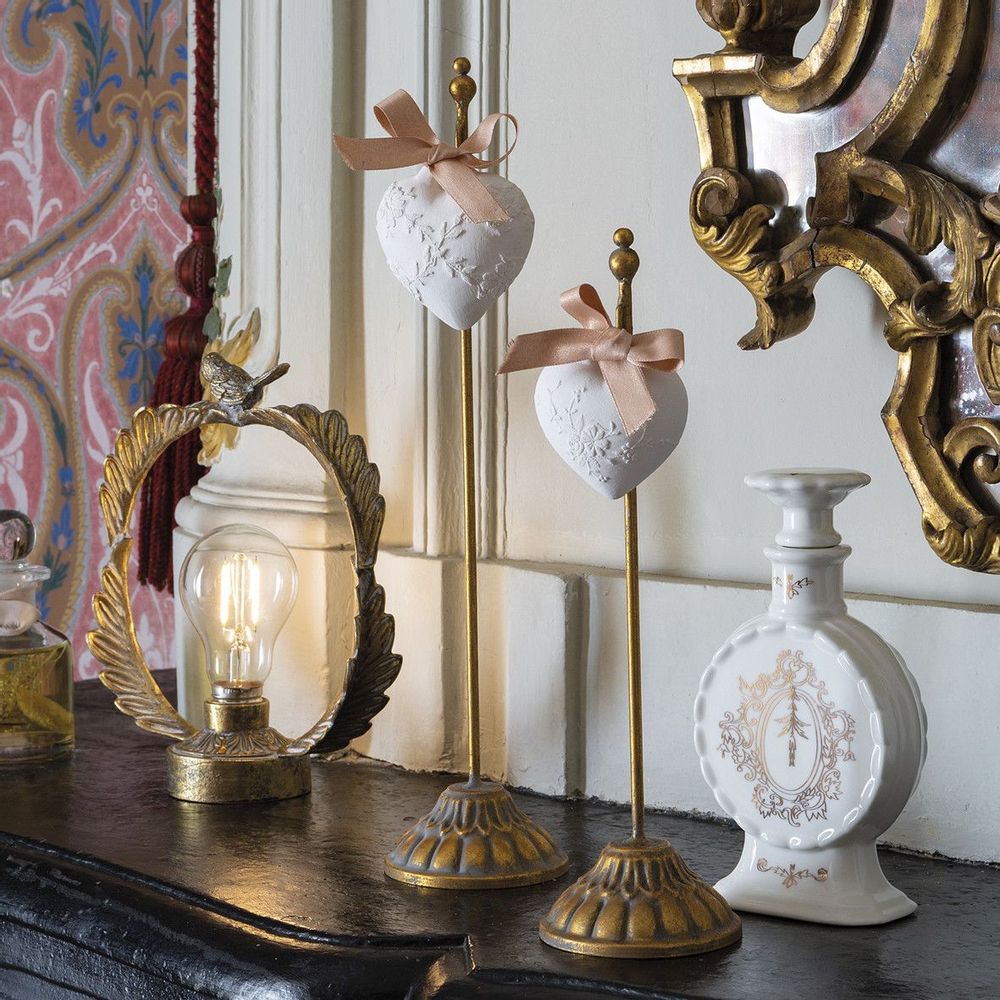 Senteurs - Décor parfumé Coeur brodé - Grand modèle - Rose Élixir - MATHILDE M.