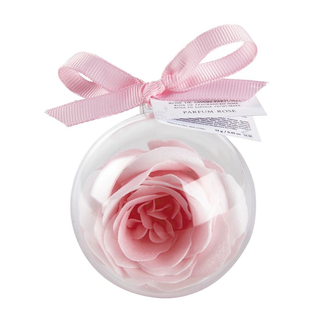 Savons - Boule de savon Rose parfumée rose et blanche - Parfum Rose - MATHILDE M.