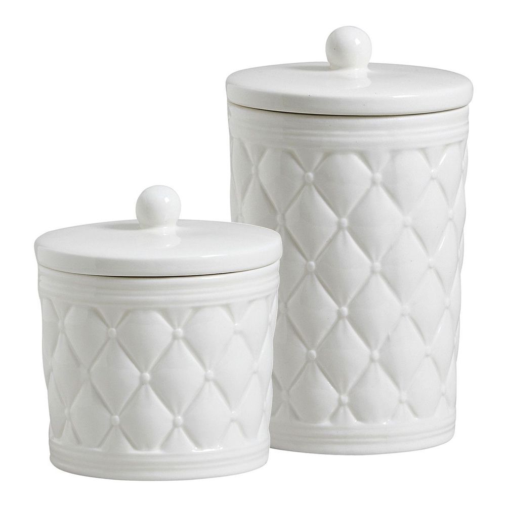 Ceramic - Set of 2 Boudoir Précieux cotton pots - MATHILDE M.