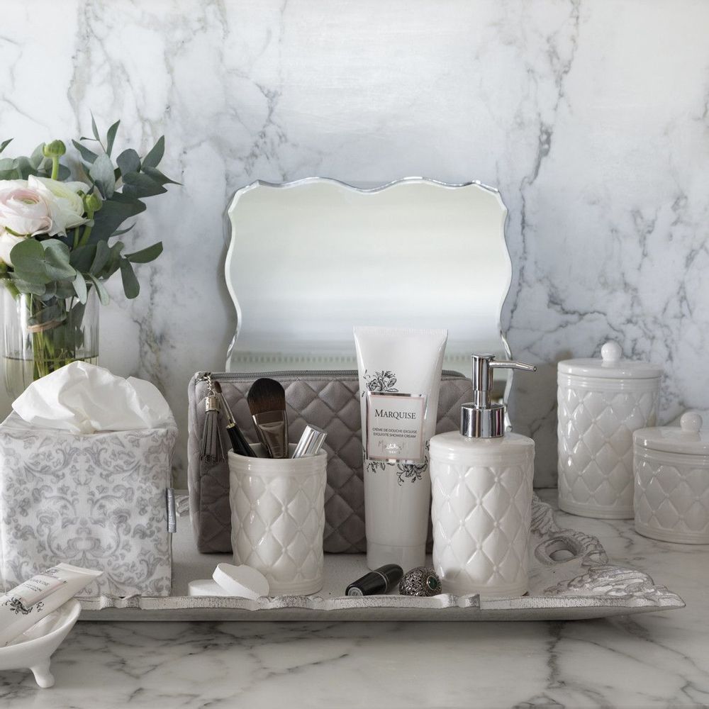 Ceramic - Set of 2 Boudoir Précieux cotton pots - MATHILDE M.