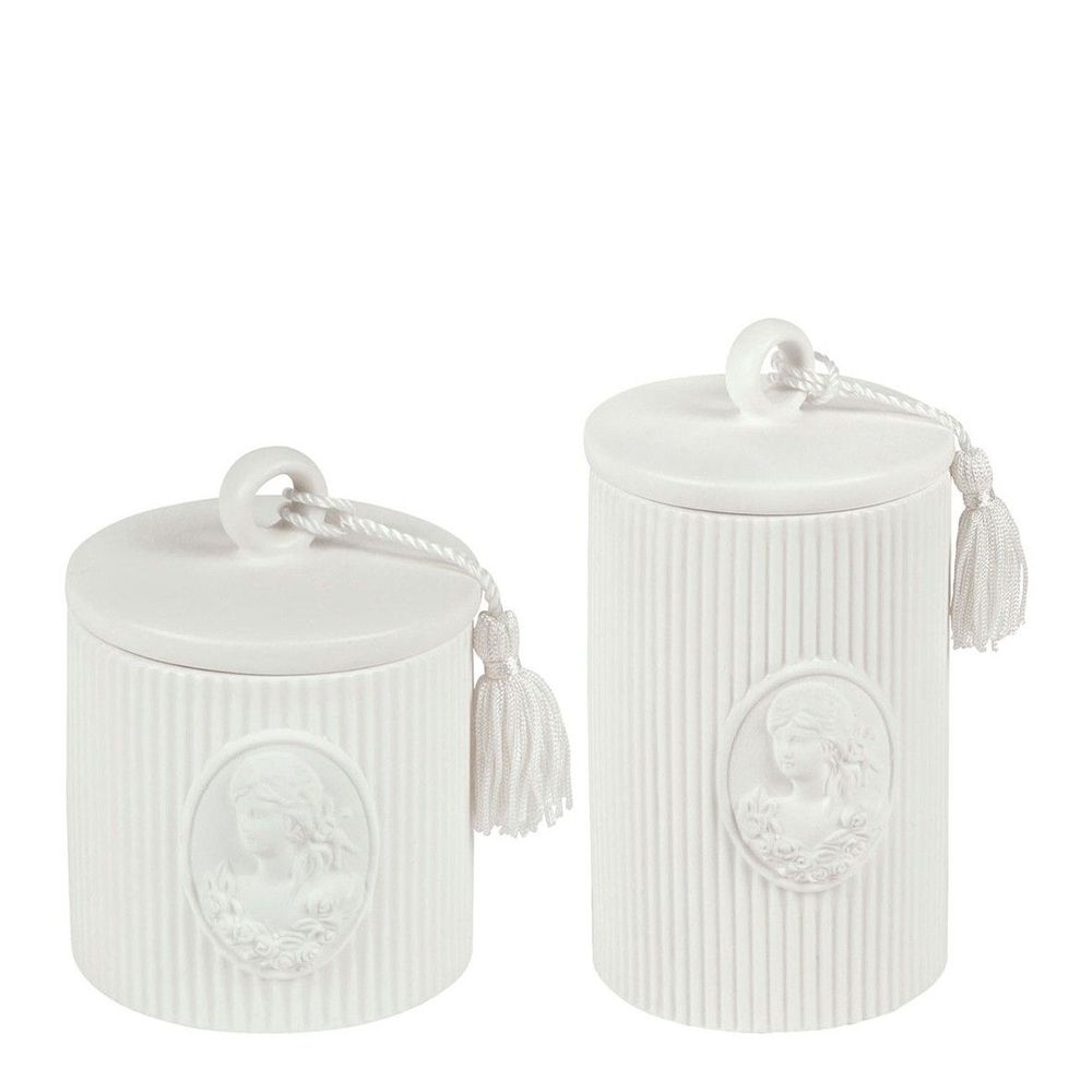 Ceramic - Set of 2 Marquise cotton pots - MATHILDE M.